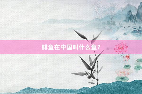 鲱鱼在中国叫什么鱼？