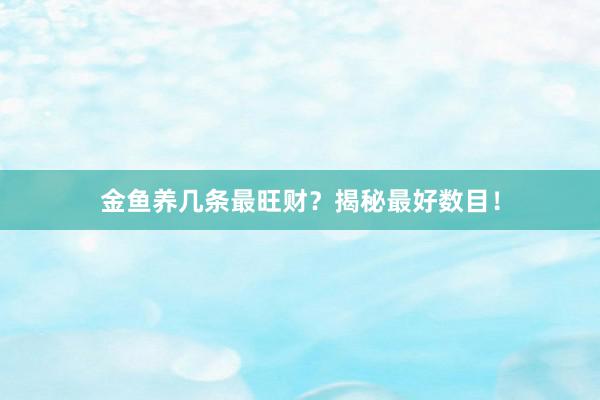 金鱼养几条最旺财？揭秘最好数目！
